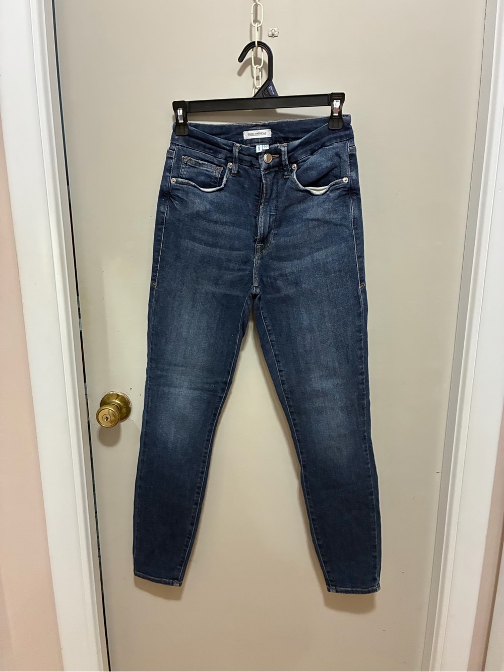 Good American Dark Wash High-Rise Skinny Jeans